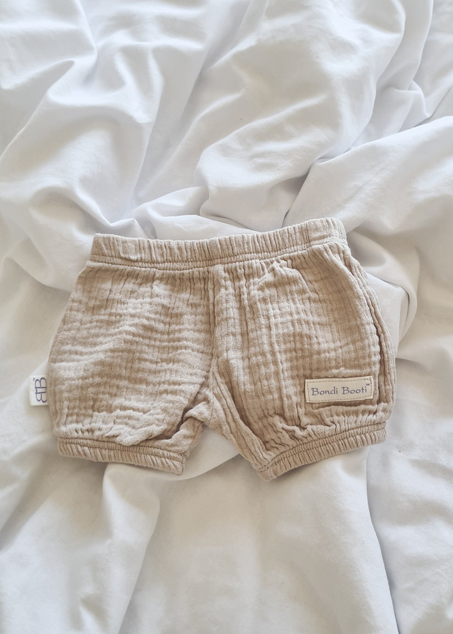 Organic Cotton Baby Shorts (Bloomers) - Beige (Wholesale)