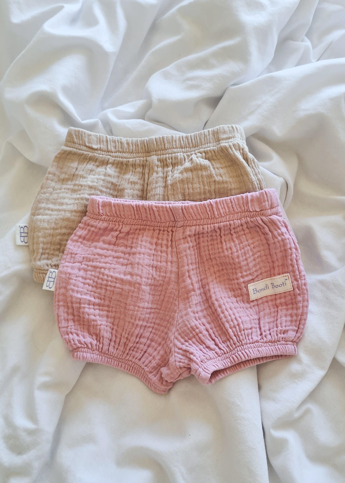 Organic Cotton Baby Shorts (Bloomers) - Dusty Pink (Wholesale)