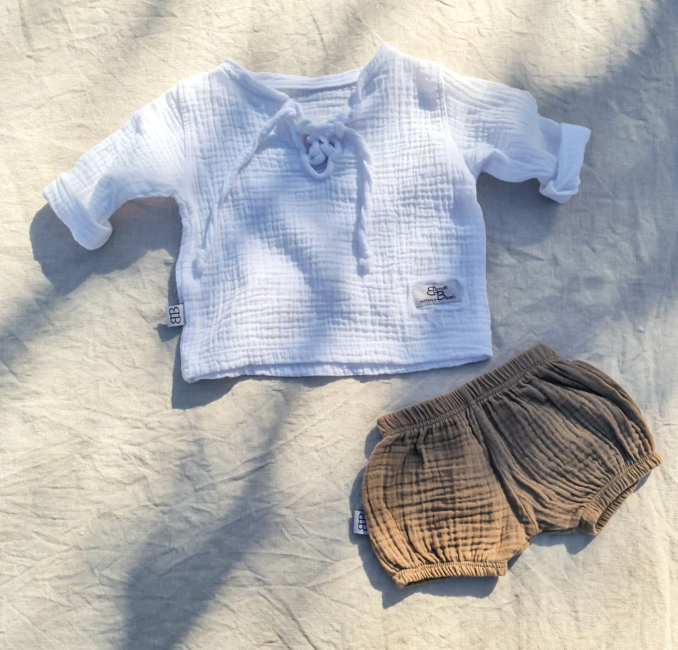 Organic Cotton Baby Shorts (Bloomers) - Mocha (Wholesale)