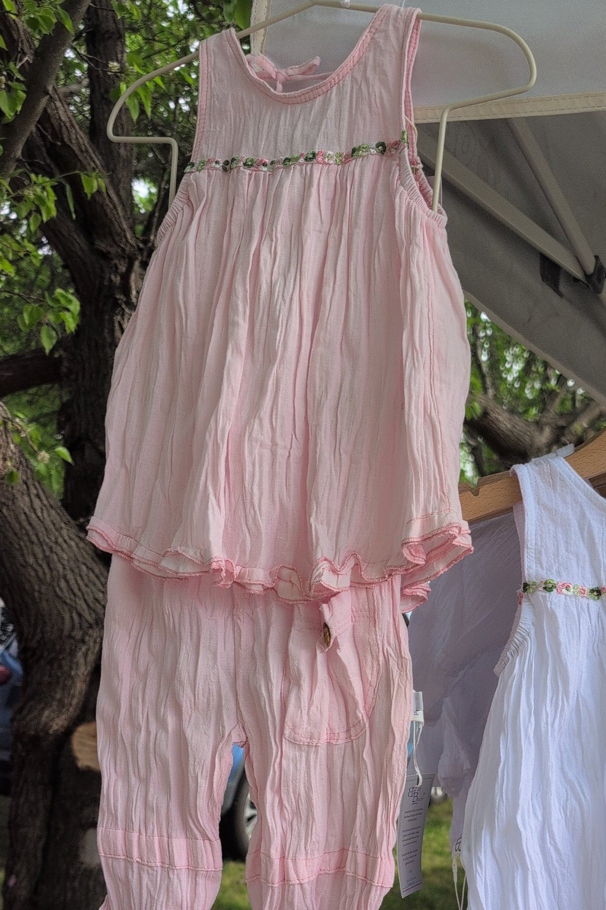 Mia Cotton Smock Dress - Pink