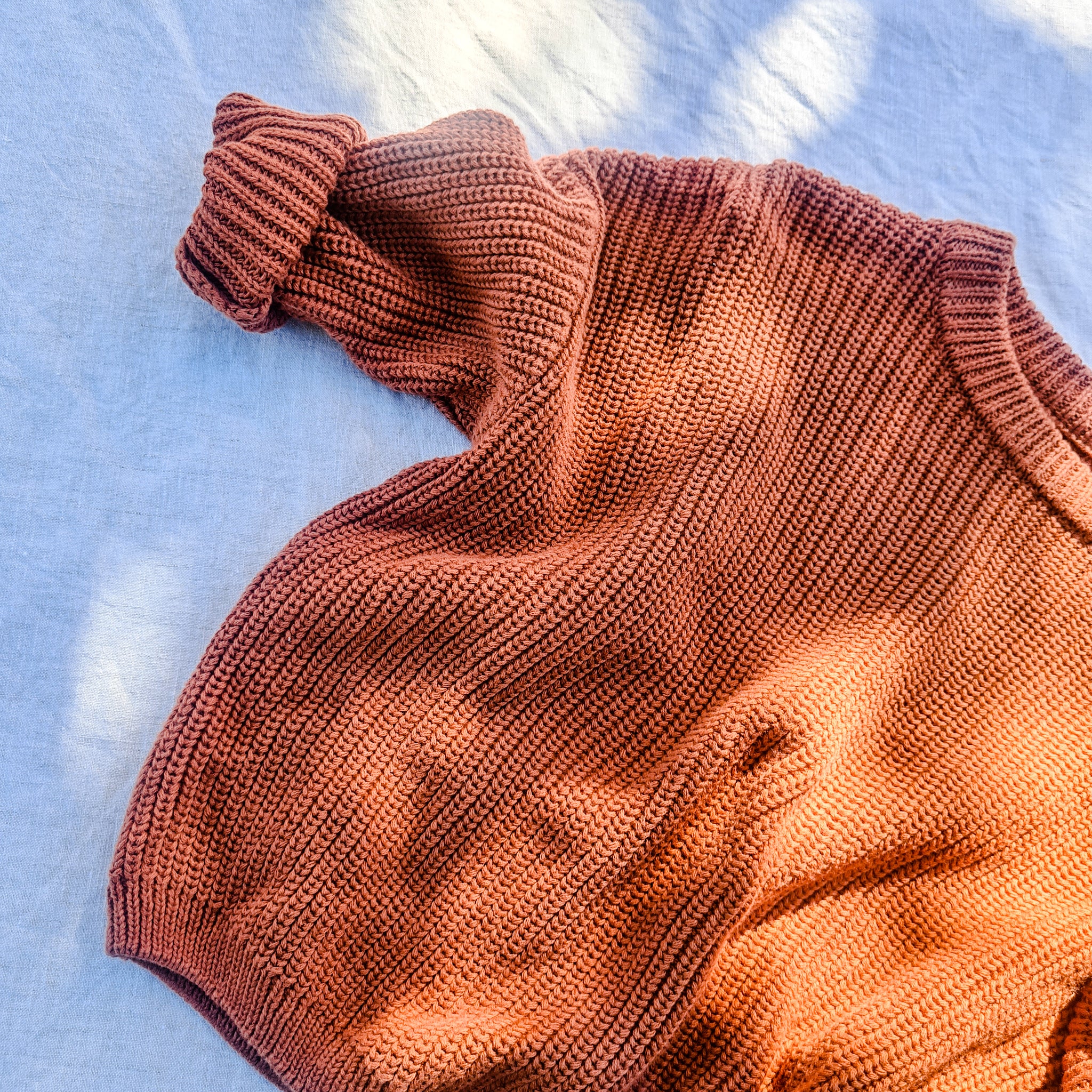 Rust orange chunky knit for toddler