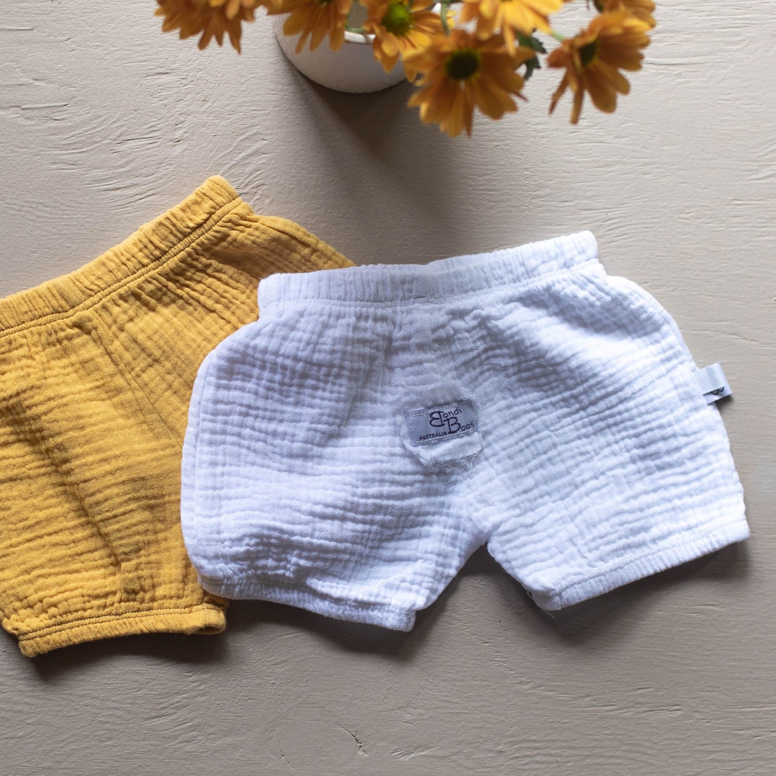 soft organic cotton neutral baby shorts bloomers