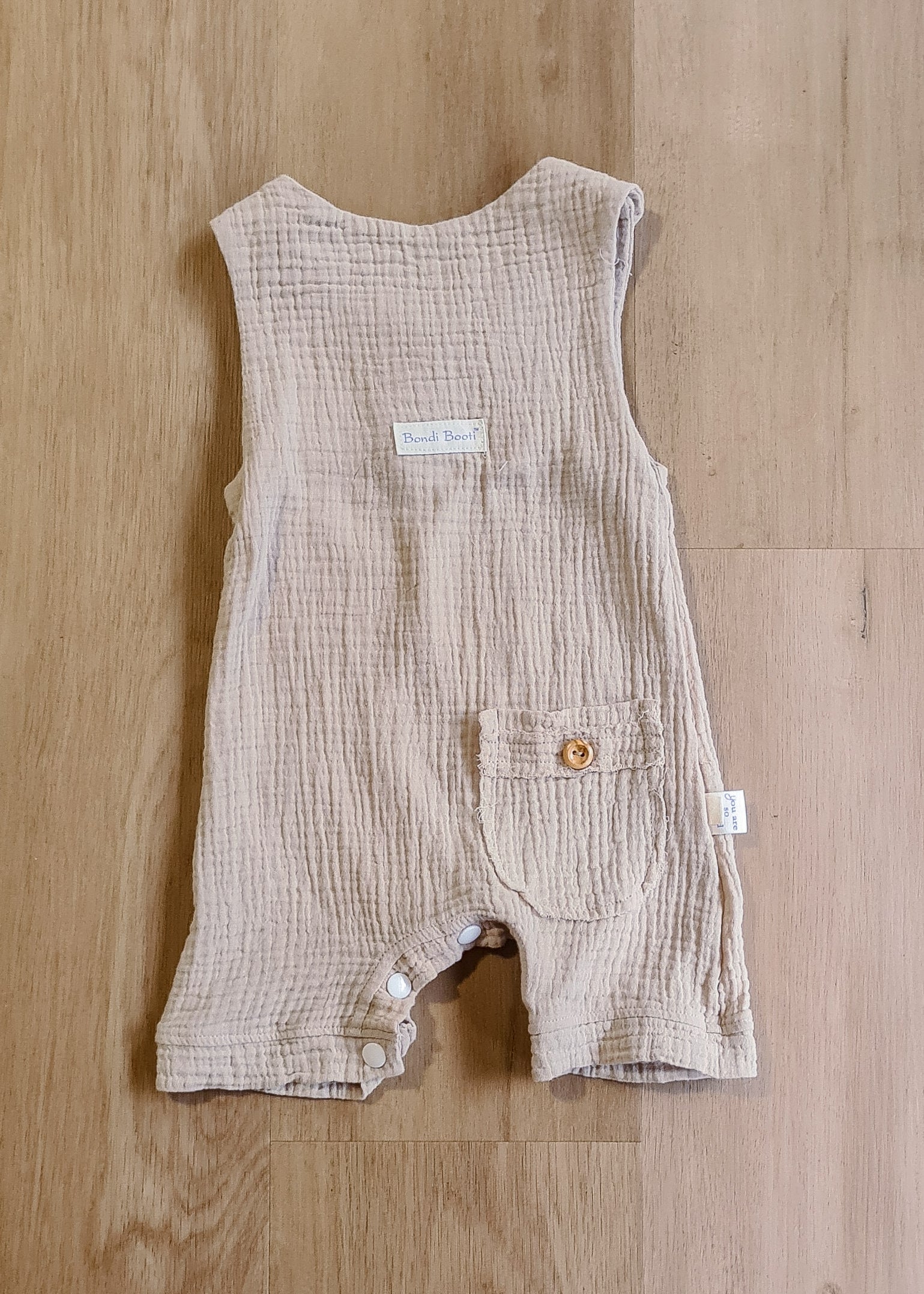Organic cotton baby romper mustard yellow overalls