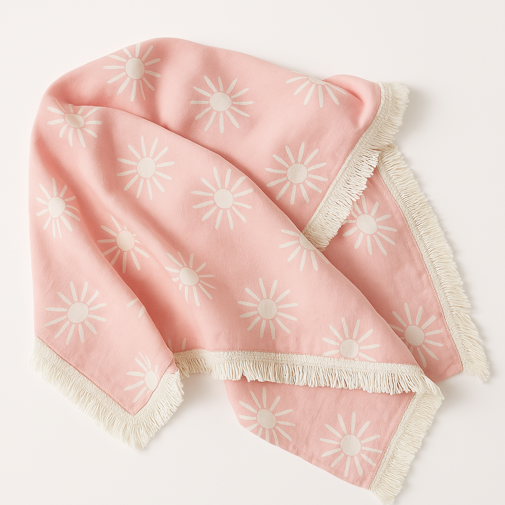 Cotton Baby Blanket - Pink Sun