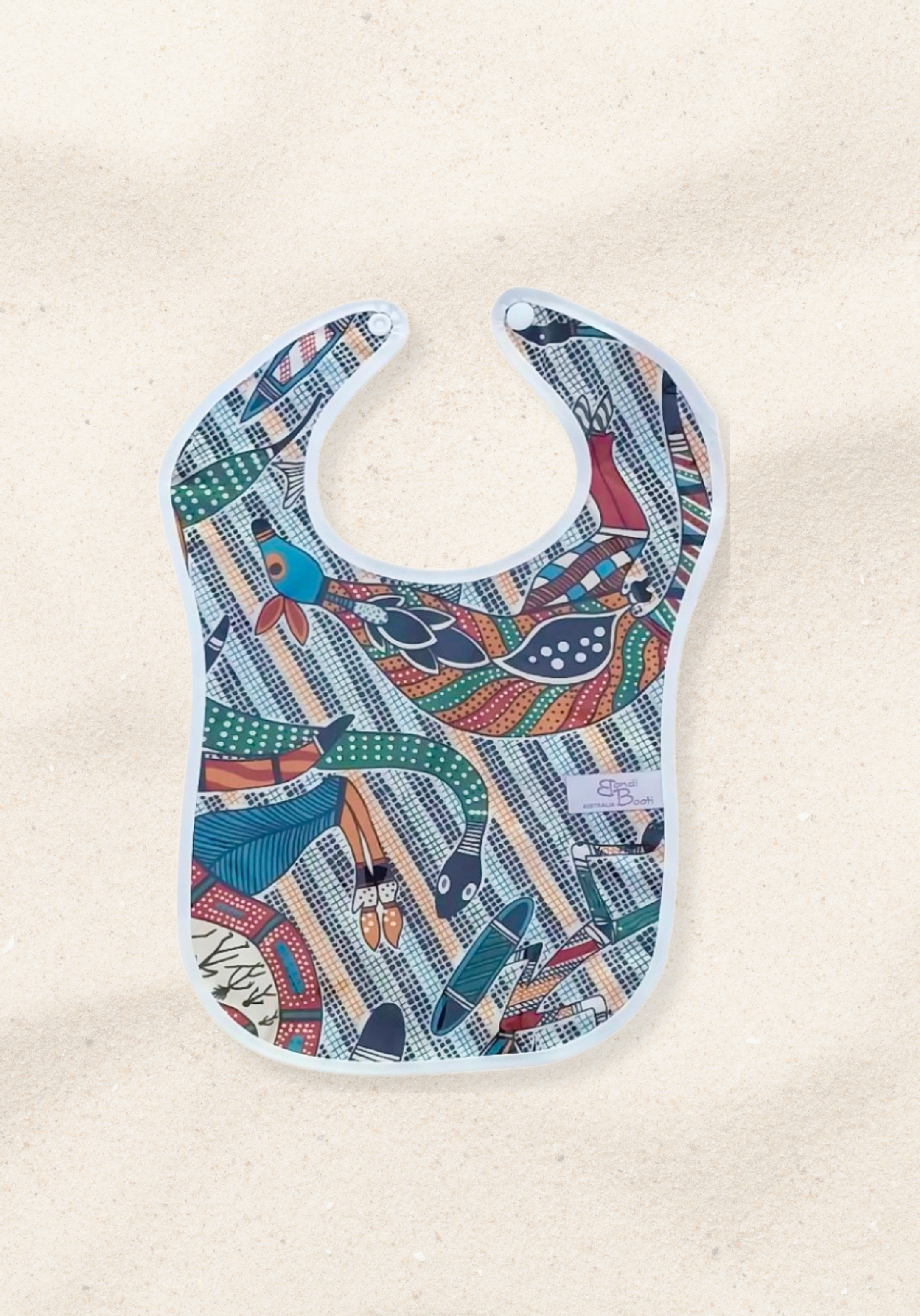 Laminated Baby Bib - Aussie Birds