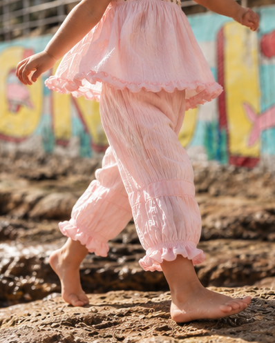 Mia Cotton Smock Dress - Pink